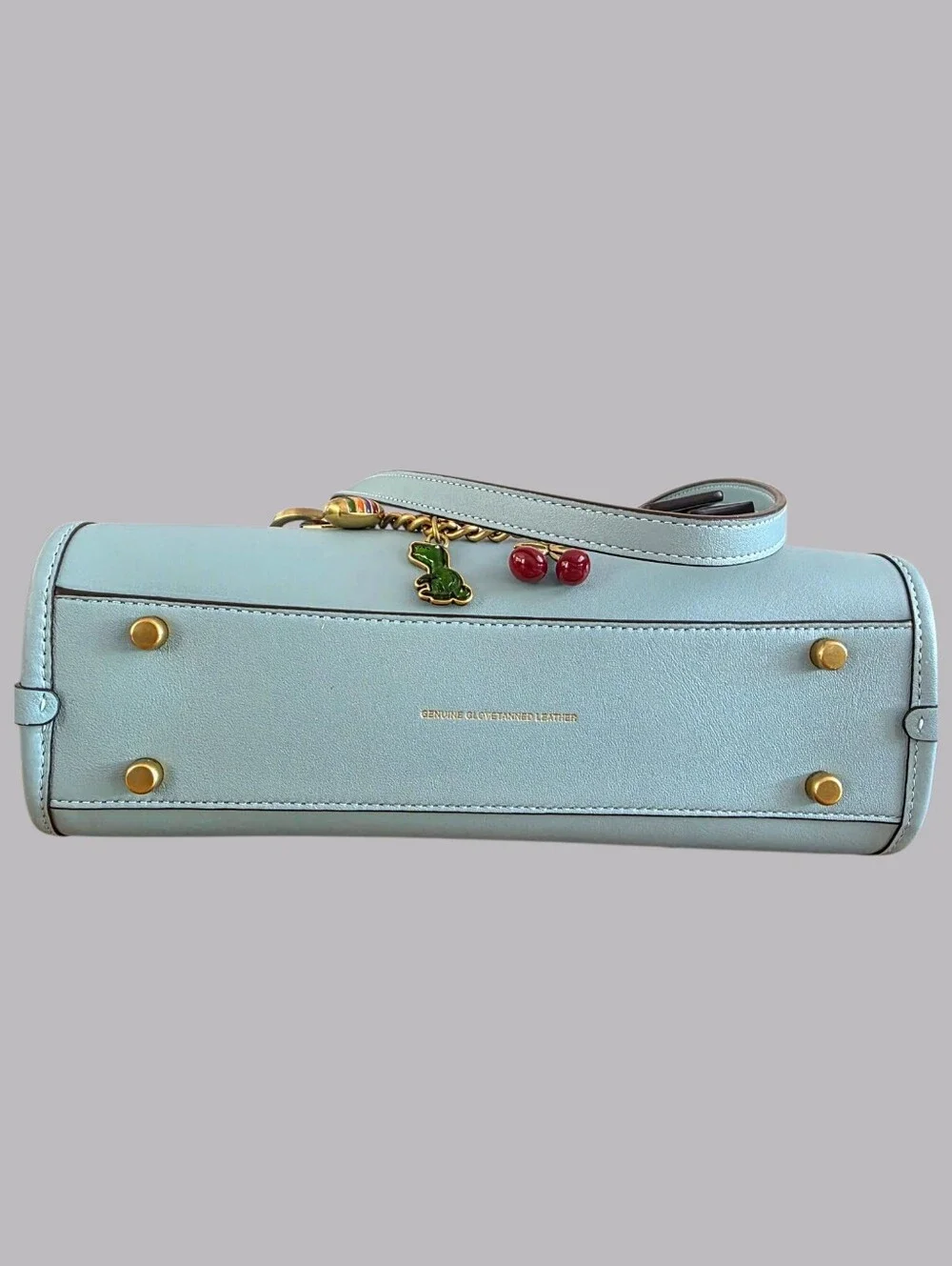 COACH Swing Zip 20 Shoulder Bag in Light Blue Brass NEW